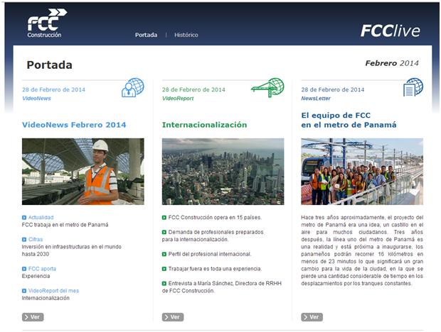 FCC Construcción rolls out its new FCC Construcción Live communication channel