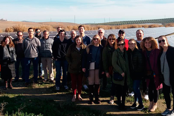 Students from Texas Tech University visit the “Espejo Photovoltaic Plant”